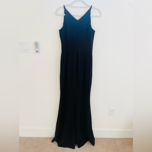 Dress the population Black Iris Slit Crepe Gown Large - Picture 8 of 12